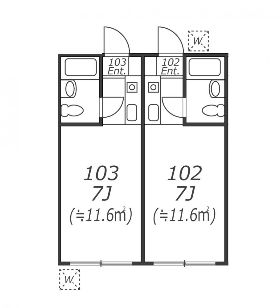 Entire room arrangement/ground plan　全体間取・平面図