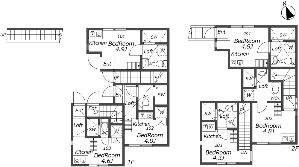 Entire room arrangement/ground plan　全体間取・平面図