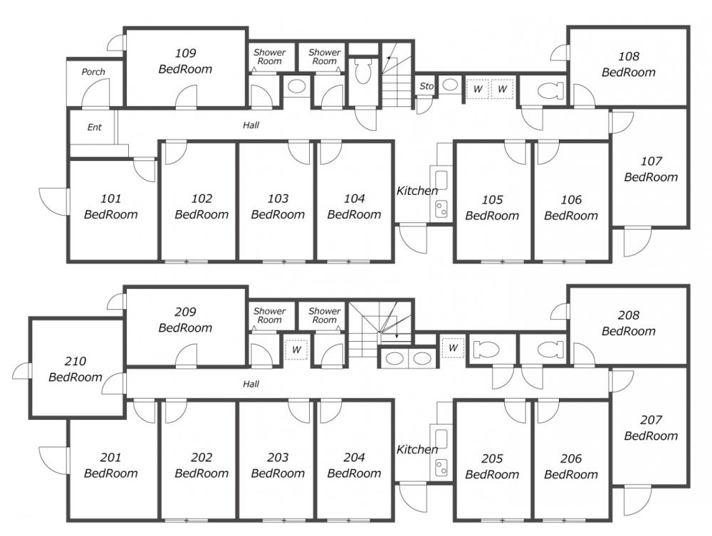 Entire room arrangement/ground plan　全体間取・平面図