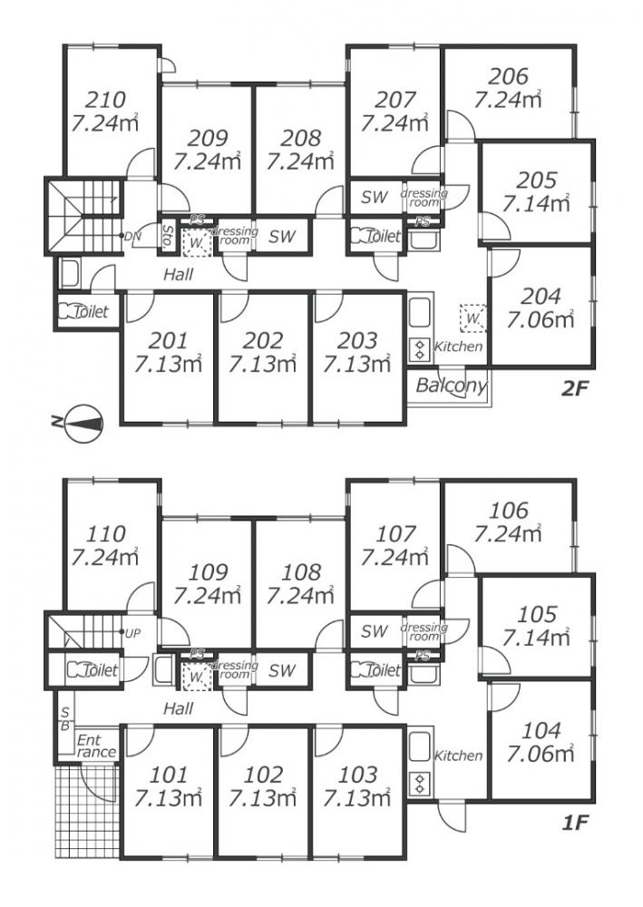 Entire room arrangement/ground plan　全体間取・平面図