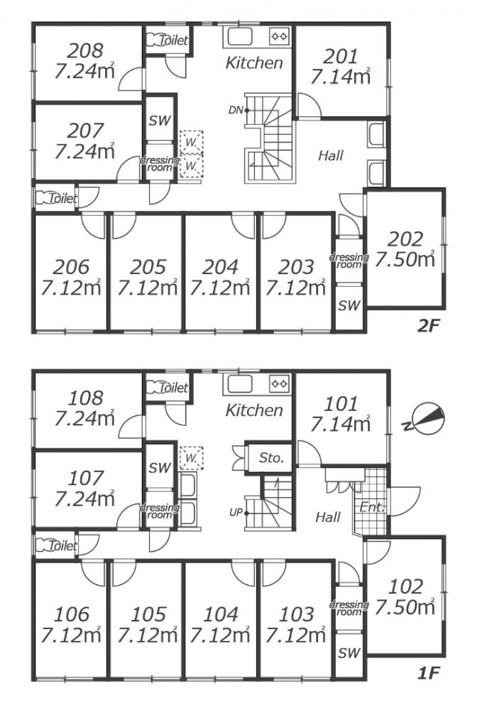 Entire room arrangement/ground plan　全体間取・平面図