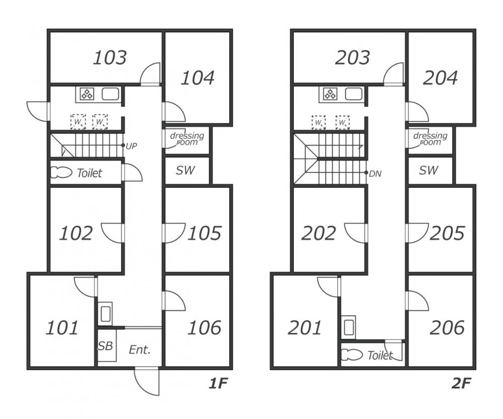 Entire room arrangement/ground plan　全体間取・平面図