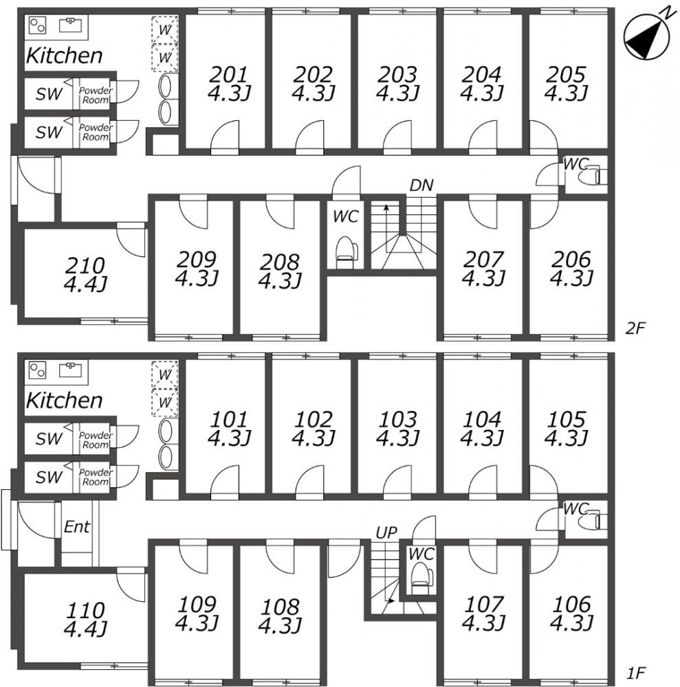 Entire room arrangement/ground plan　全体間取・平面図