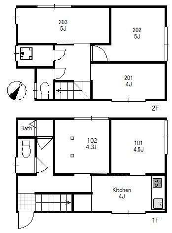 Entire room arrangement/ground plan　全体間取・平面図