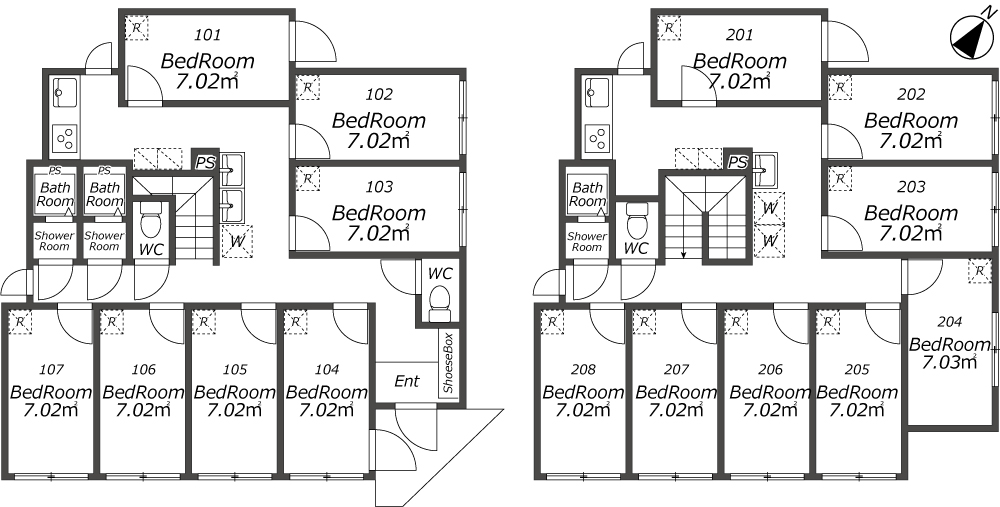 Entire room arrangement/ground plan　全体間取・平面図