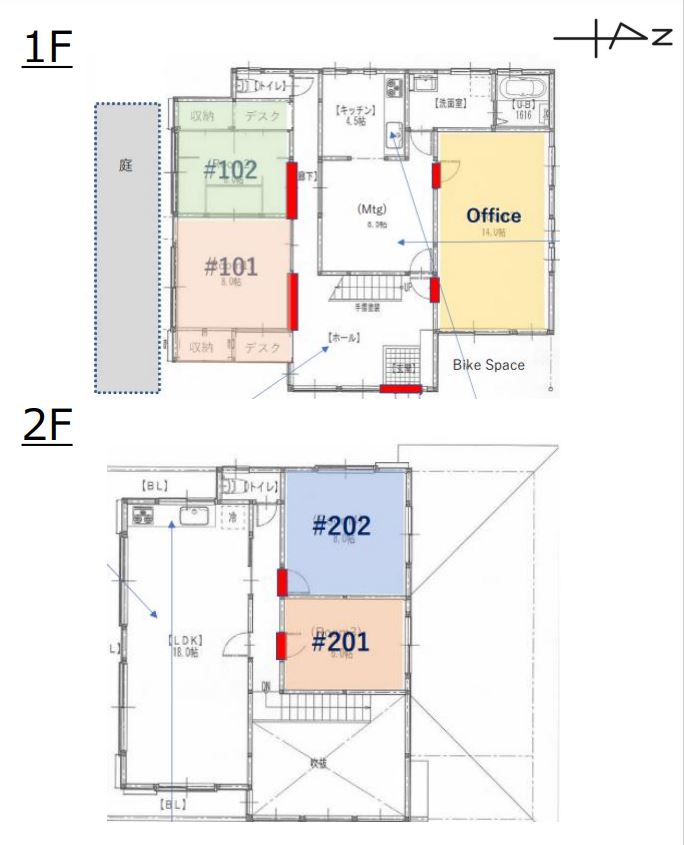 Entire room arrangement/ground plan　全体間取・平面図