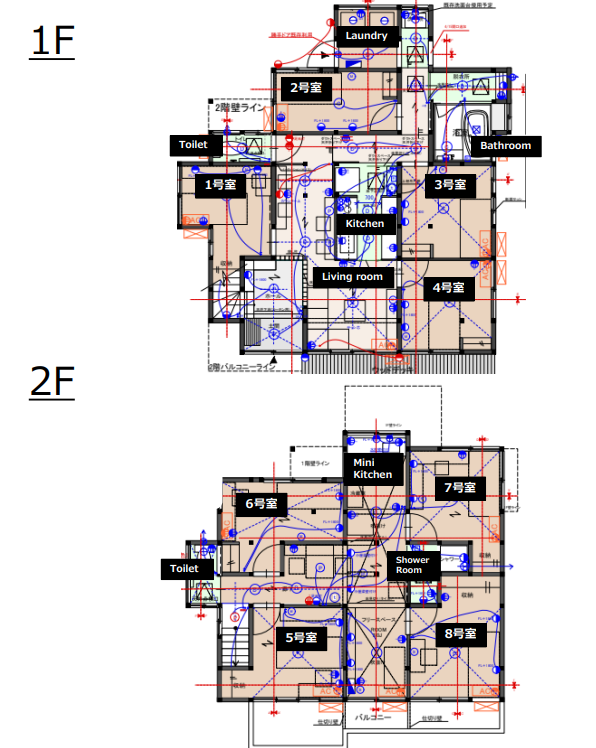 Entire room arrangement/ground plan　全体間取・平面図