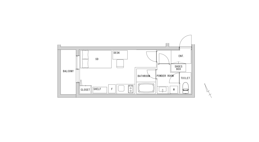 Entire room arrangement/ground plan　全体間取・平面図