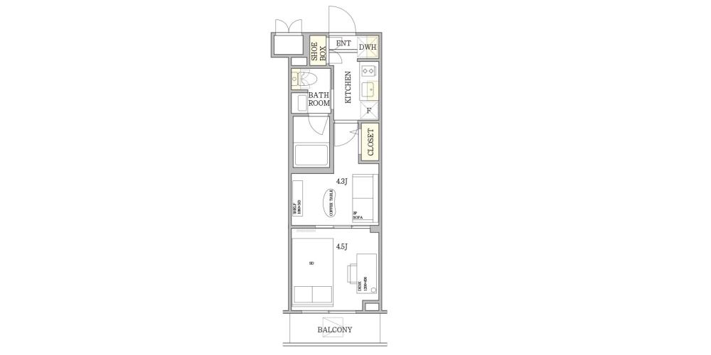 Entire room arrangement/ground plan　全体間取・平面図