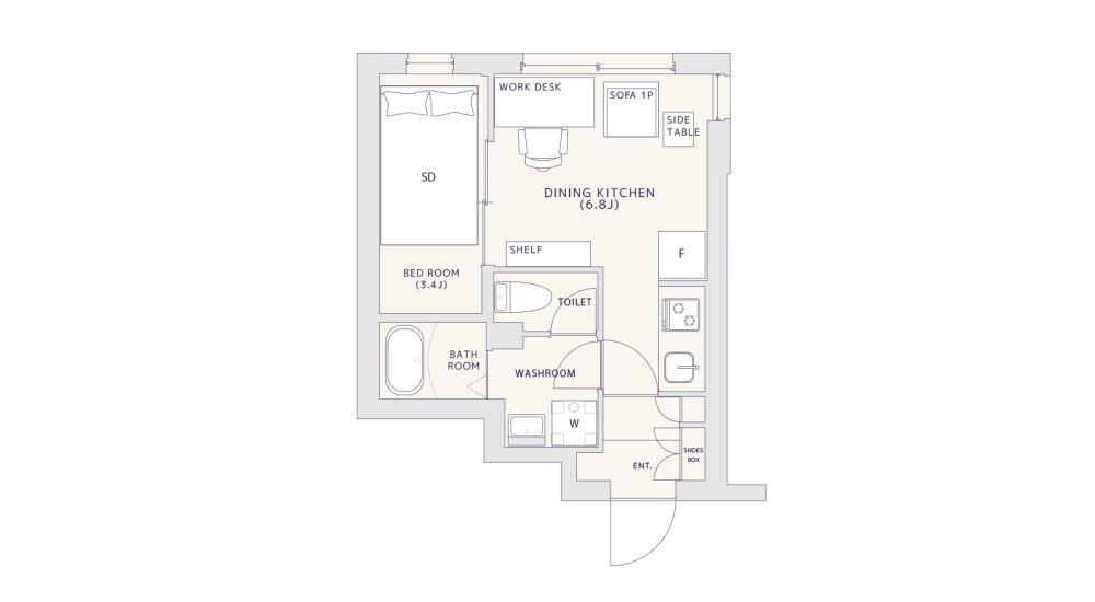 Entire room arrangement/ground plan　全体間取・平面図