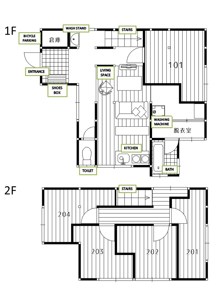 Entire room arrangement/ground plan　全体間取・平面図