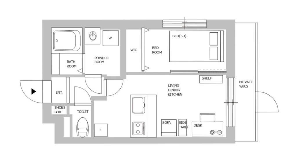 Entire room arrangement/ground plan　全体間取・平面図