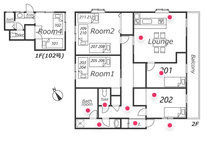 Entire room arrangement/ground plan　全体間取・平面図