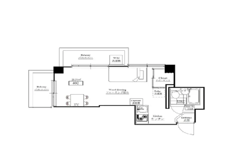 Entire room arrangement/ground plan 全体間取・平面図