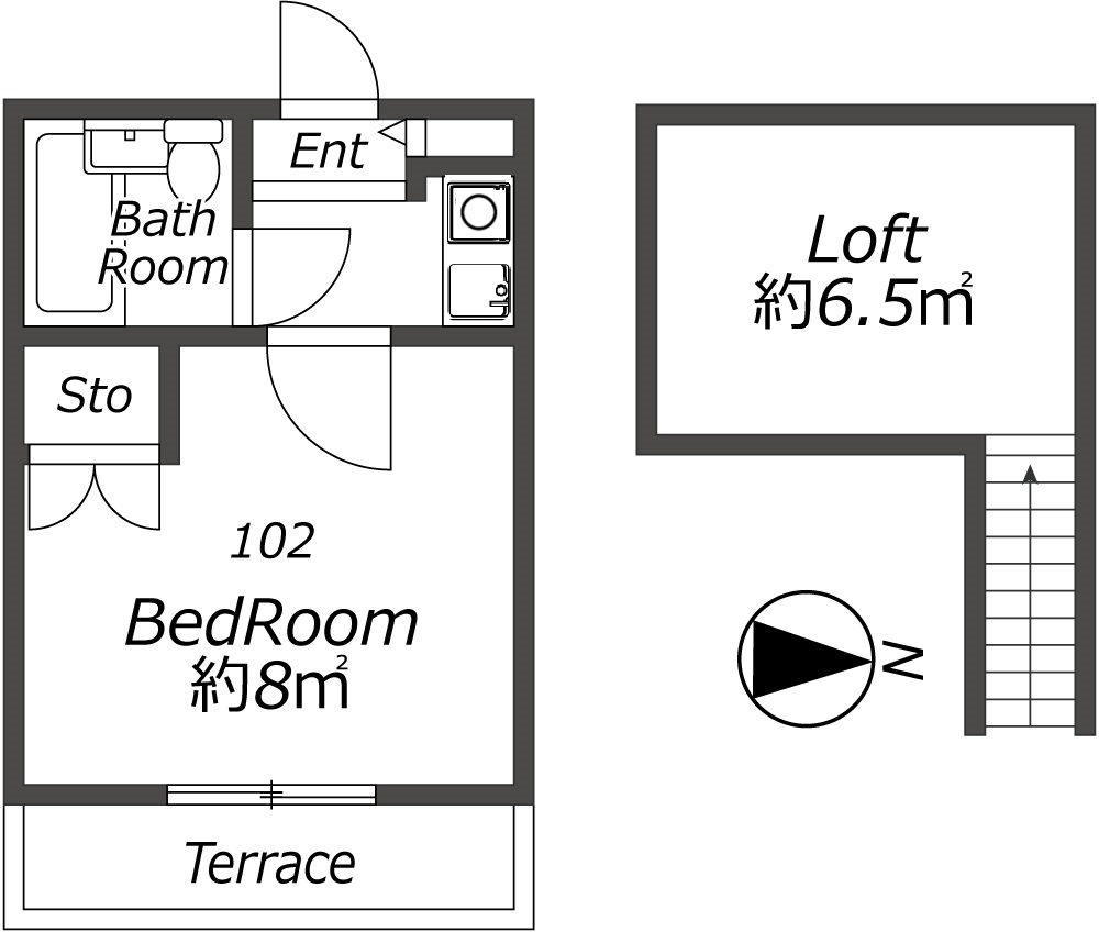 Entire room arrangement/ground plan　全体間取・平面図