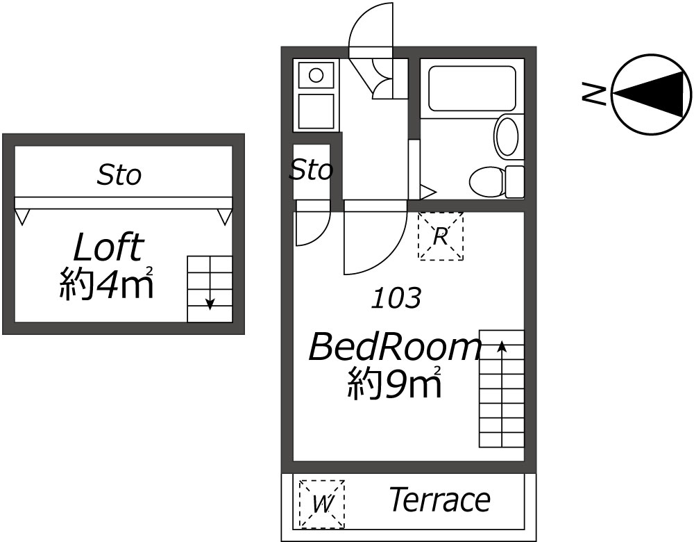 Entire room arrangement/ground plan　全体間取・平面図