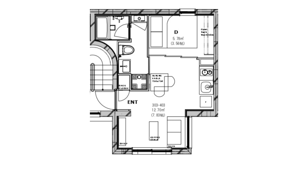 Entire room arrangement/ground plan 全体間取・平面図
