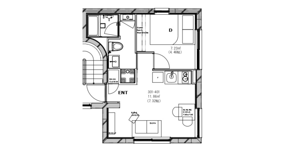 Entire room arrangement/ground plan　全体間取・平面図