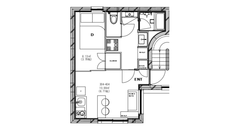 Entire room arrangement/ground plan　全体間取・平面図