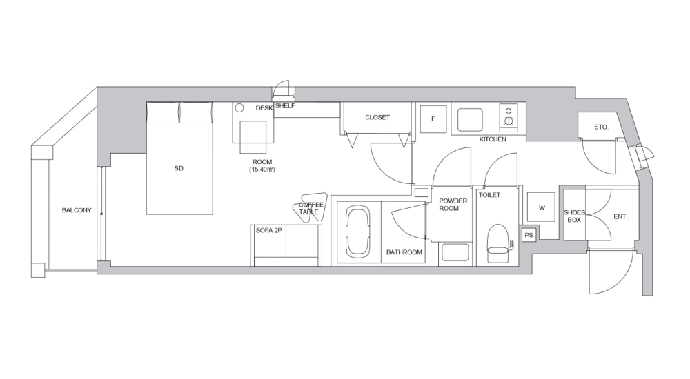 Entire room arrangement/ground plan　全体間取・平面図