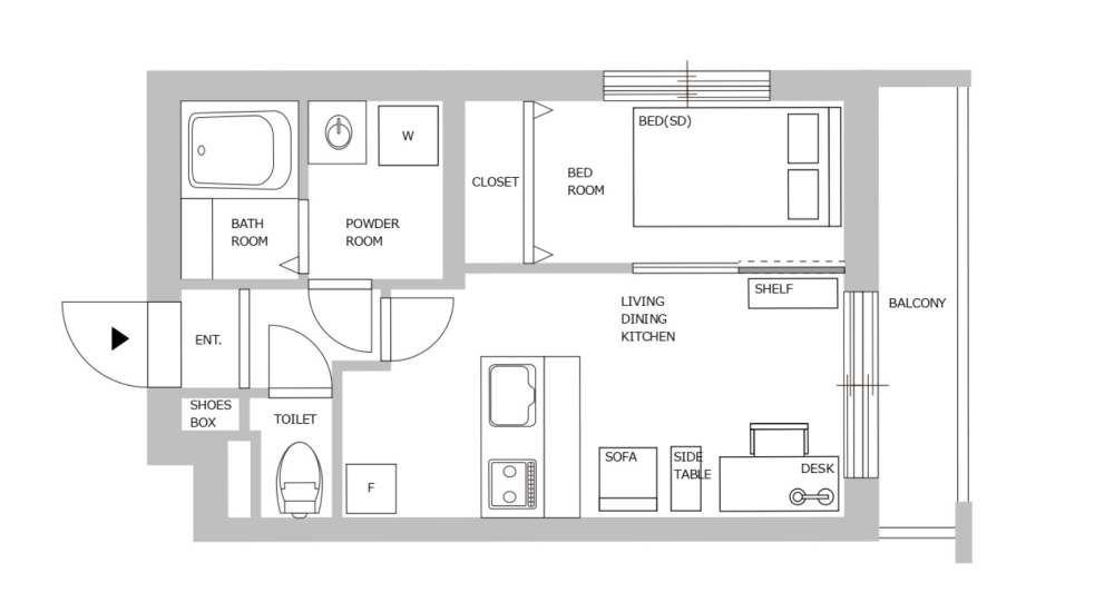 Entire room arrangement/ground plan　全体間取・平面図