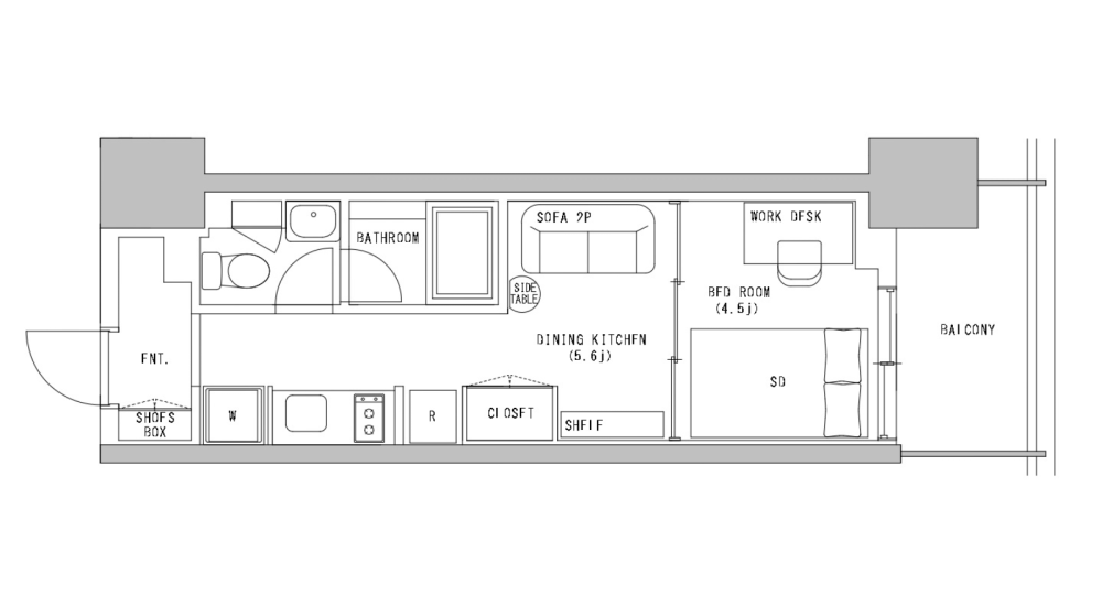 Entire room arrangement/ground plan 全体間取・平面図