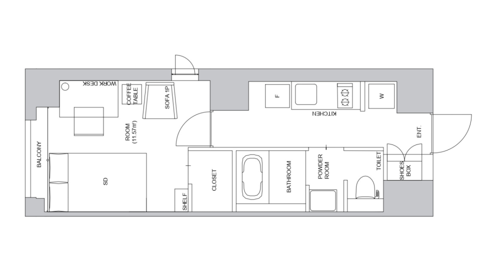 Entire room arrangement/ground plan　全体間取・平面図