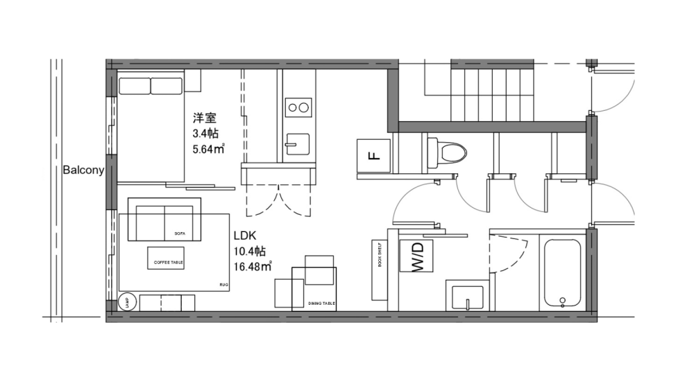 Entire room arrangement/ground plan　全体間取・平面図