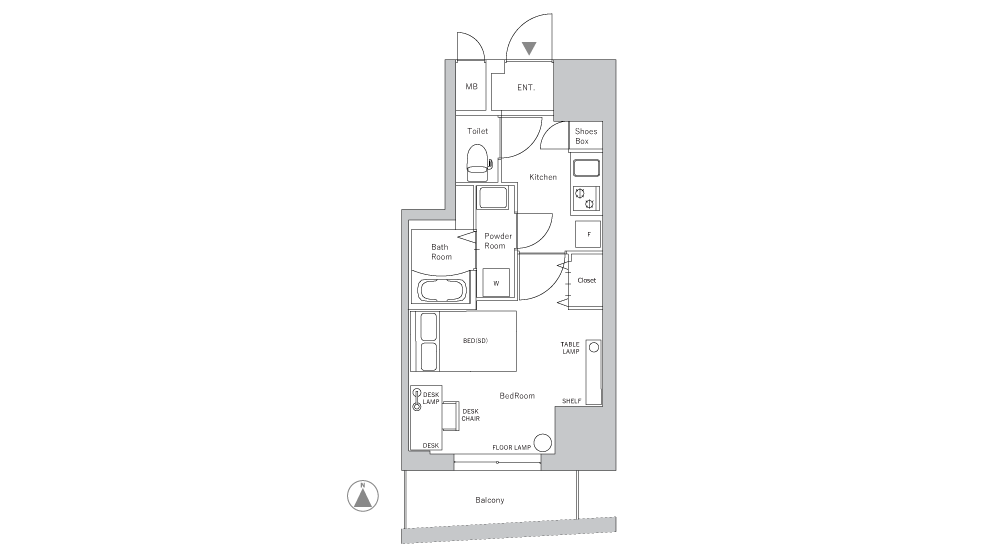 Entire room arrangement/ground plan　全体間取・平面図