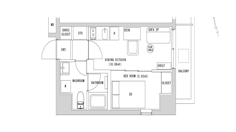 Entire room arrangement/ground plan　全体間取・平面図