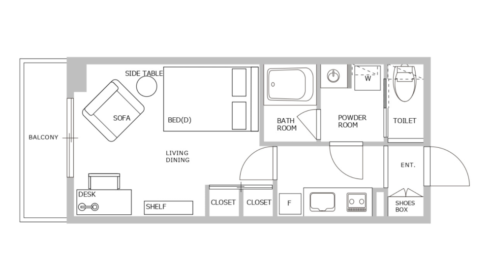 Entire room arrangement/ground plan　全体間取・平面図