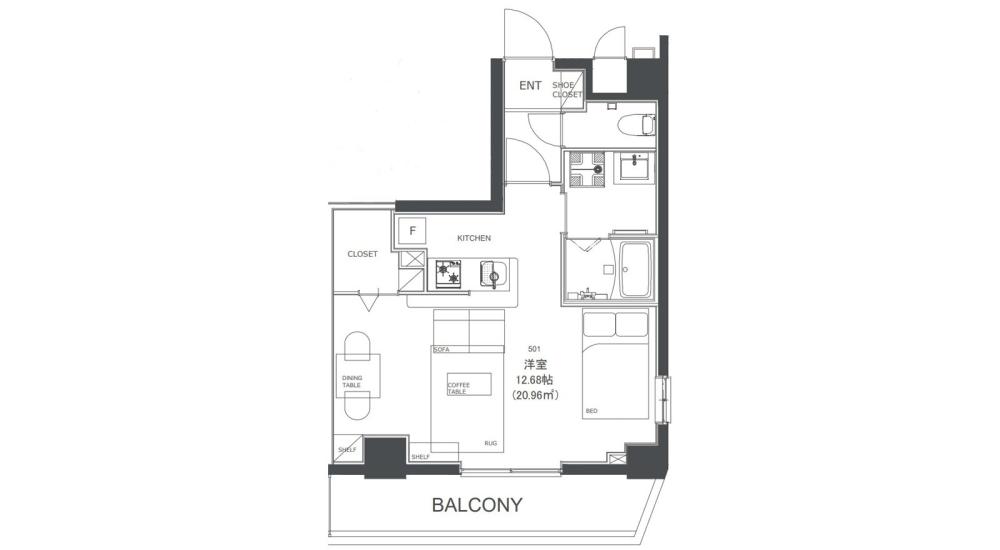 Entire room arrangement/ground plan 全体間取・平面図