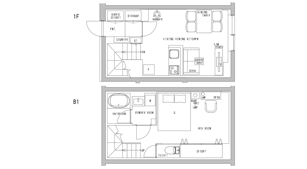 Entire room arrangement/ground plan　全体間取・平面図
