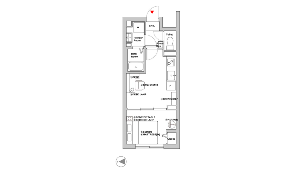 Entire room arrangement/ground plan　全体間取・平面図