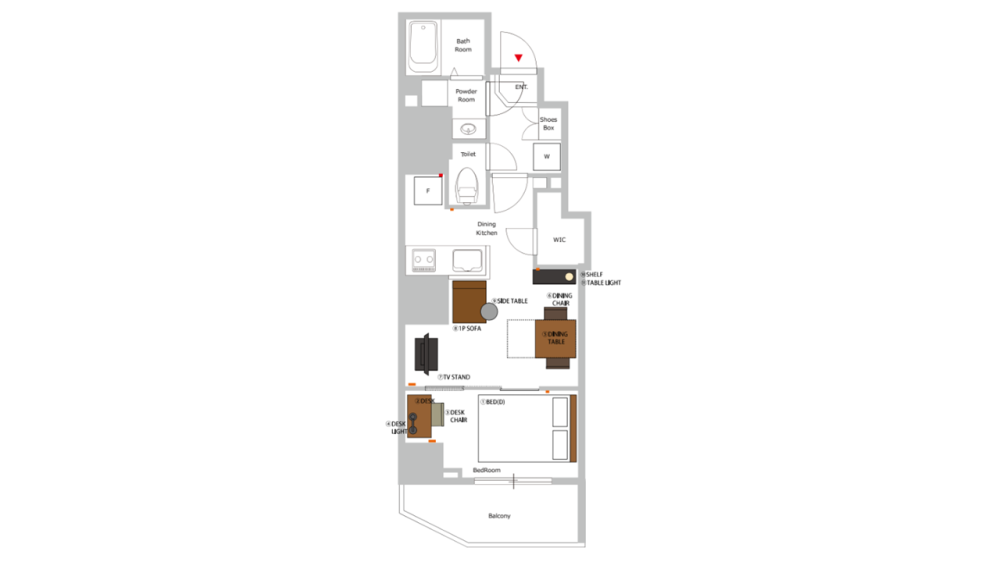 Entire room arrangement/ground plan　全体間取・平面図