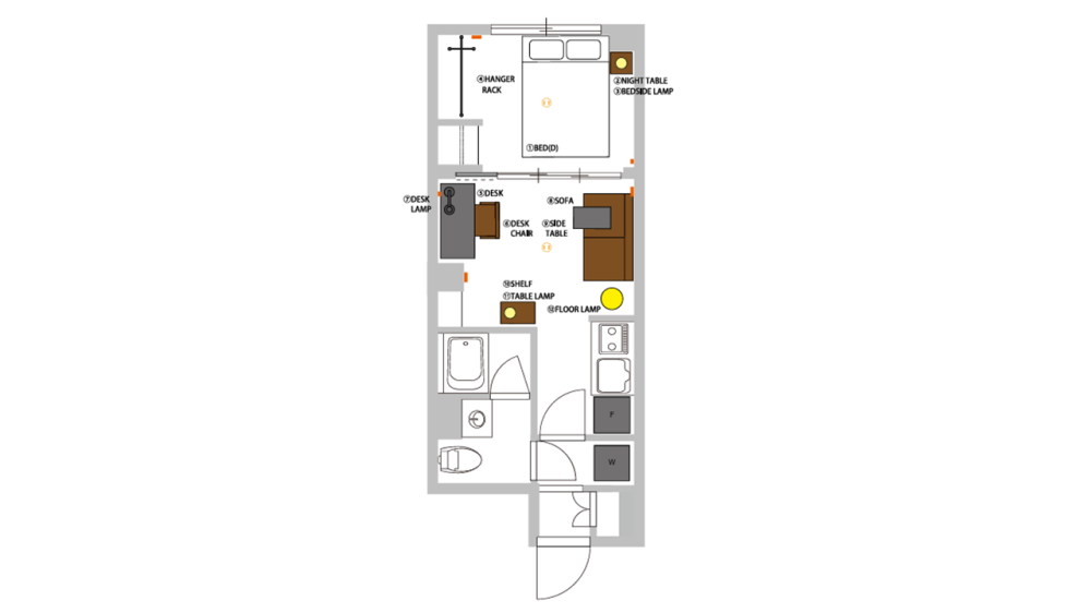Entire room arrangement/ground plan　全体間取・平面図