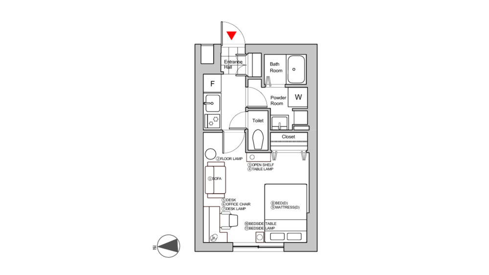 Entire room arrangement/ground plan　全体間取・平面図