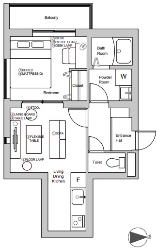 Entire room arrangement/ground plan　全体間取・平面図