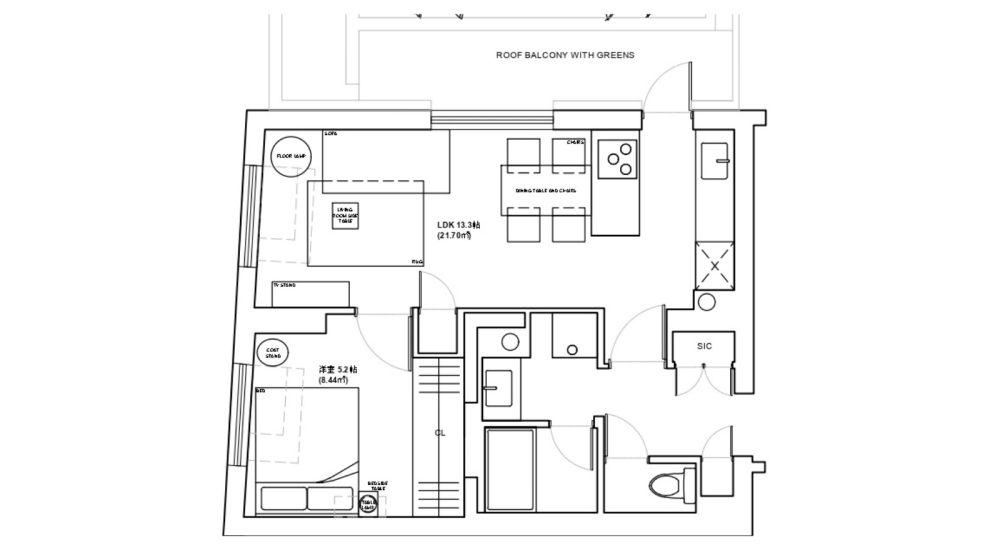 Entire room arrangement/ground plan　全体間取・平面図