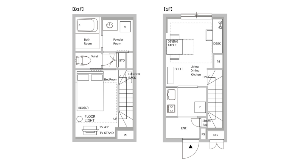 Entire room arrangement/ground plan　全体間取・平面図
