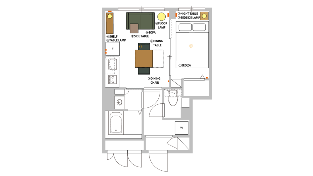 Entire room arrangement/ground plan　全体間取・平面図