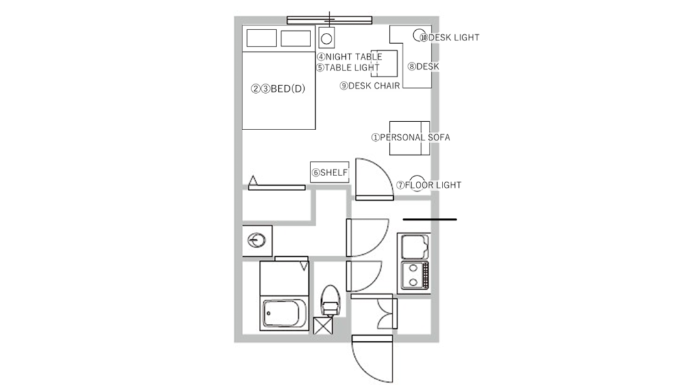 Entire room arrangement/ground plan　全体間取・平面図