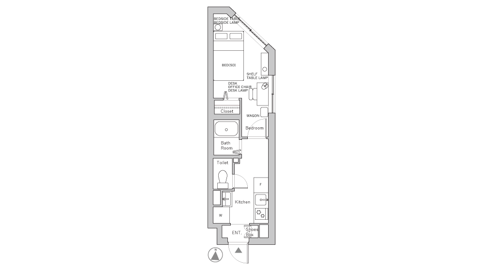 Entire room arrangement/ground plan　全体間取・平面図