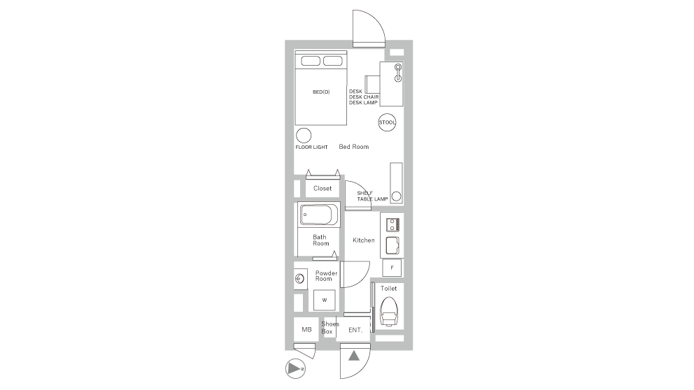 Entire room arrangement/ground plan　全体間取・平面図