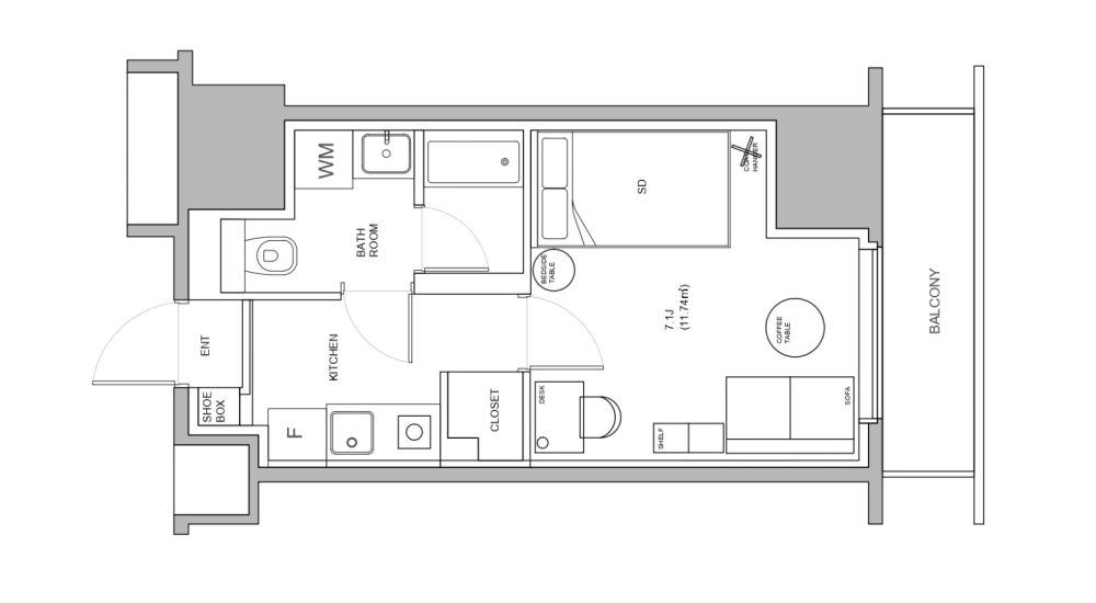 Entire room arrangement/ground plan　全体間取・平面図