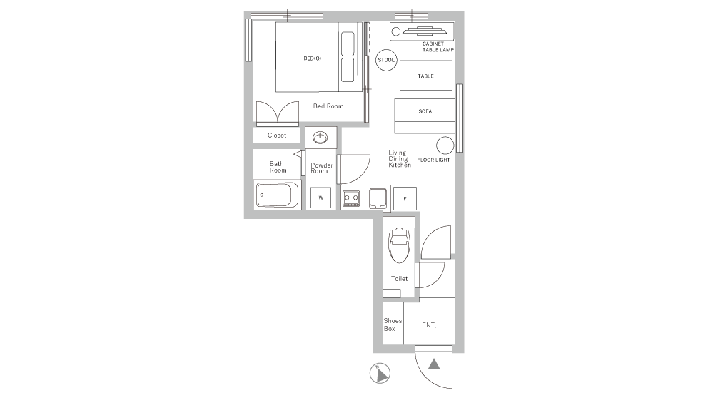 Entire room arrangement/ground plan　全体間取・平面図