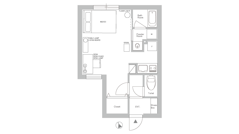 Entire room arrangement/ground plan　全体間取・平面図
