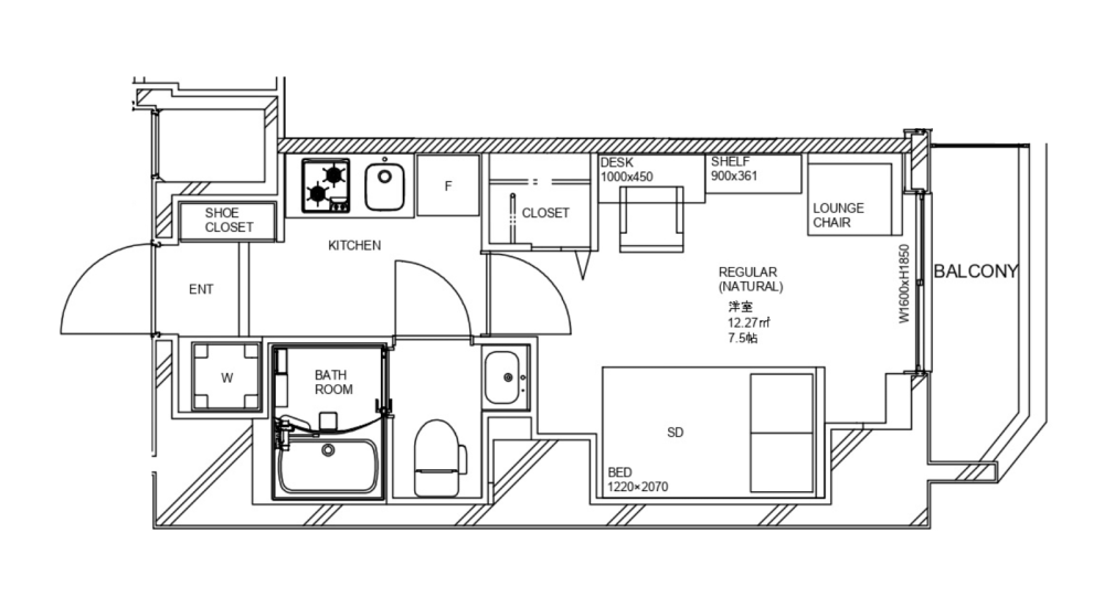 Entire room arrangement/ground plan　全体間取・平面図