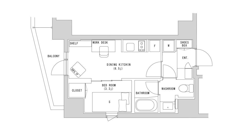 Entire room arrangement/ground plan　全体間取・平面図