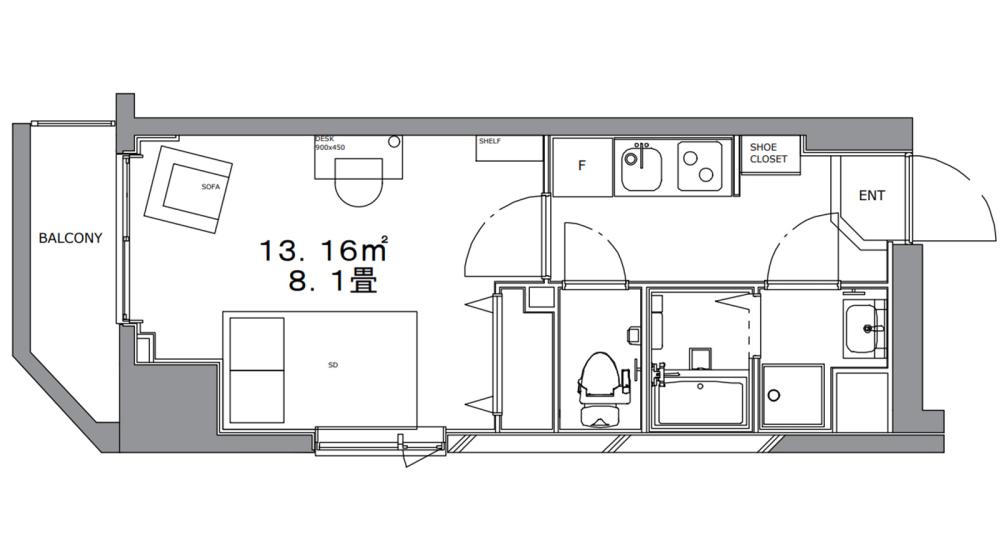 Entire room arrangement/ground plan　全体間取・平面図